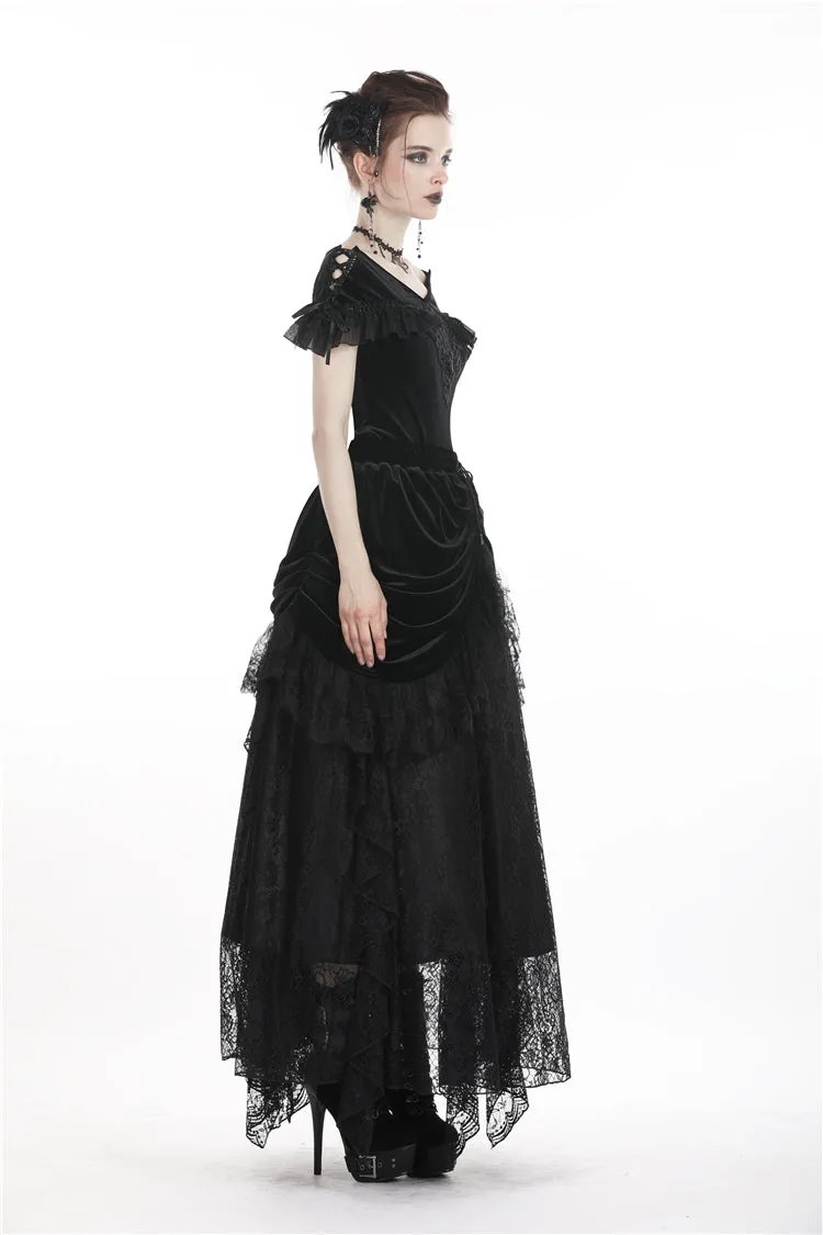 Gothic velvet short sleeves T-shirt TW185