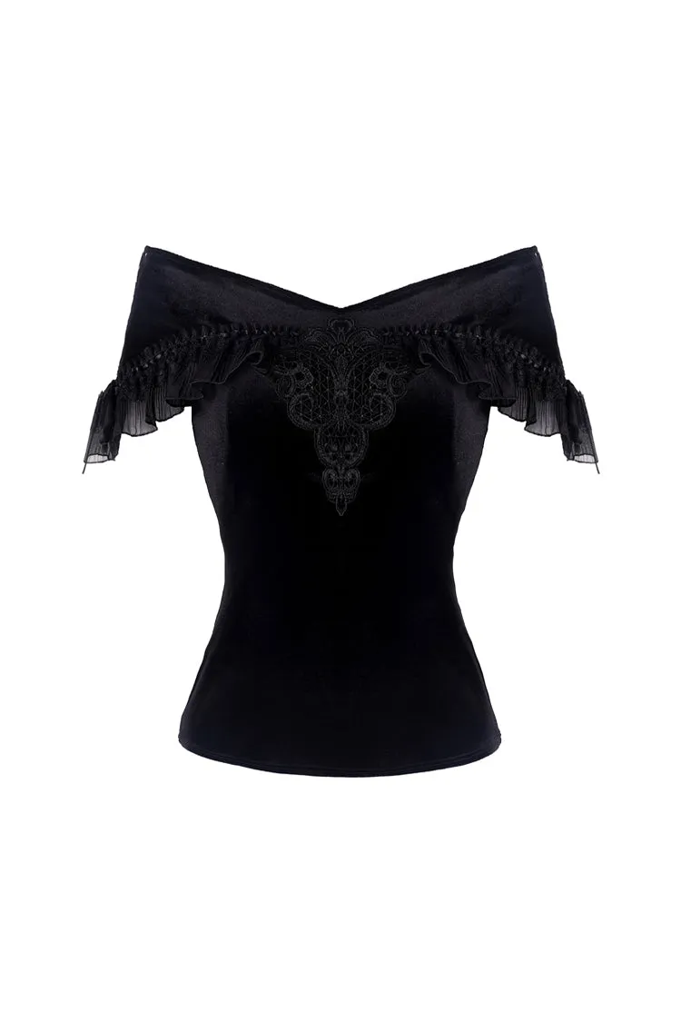 Gothic velvet short sleeves T-shirt TW185