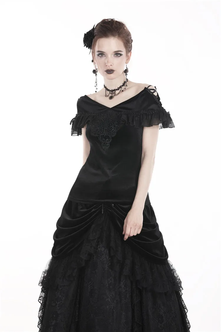 Gothic velvet short sleeves T-shirt TW185