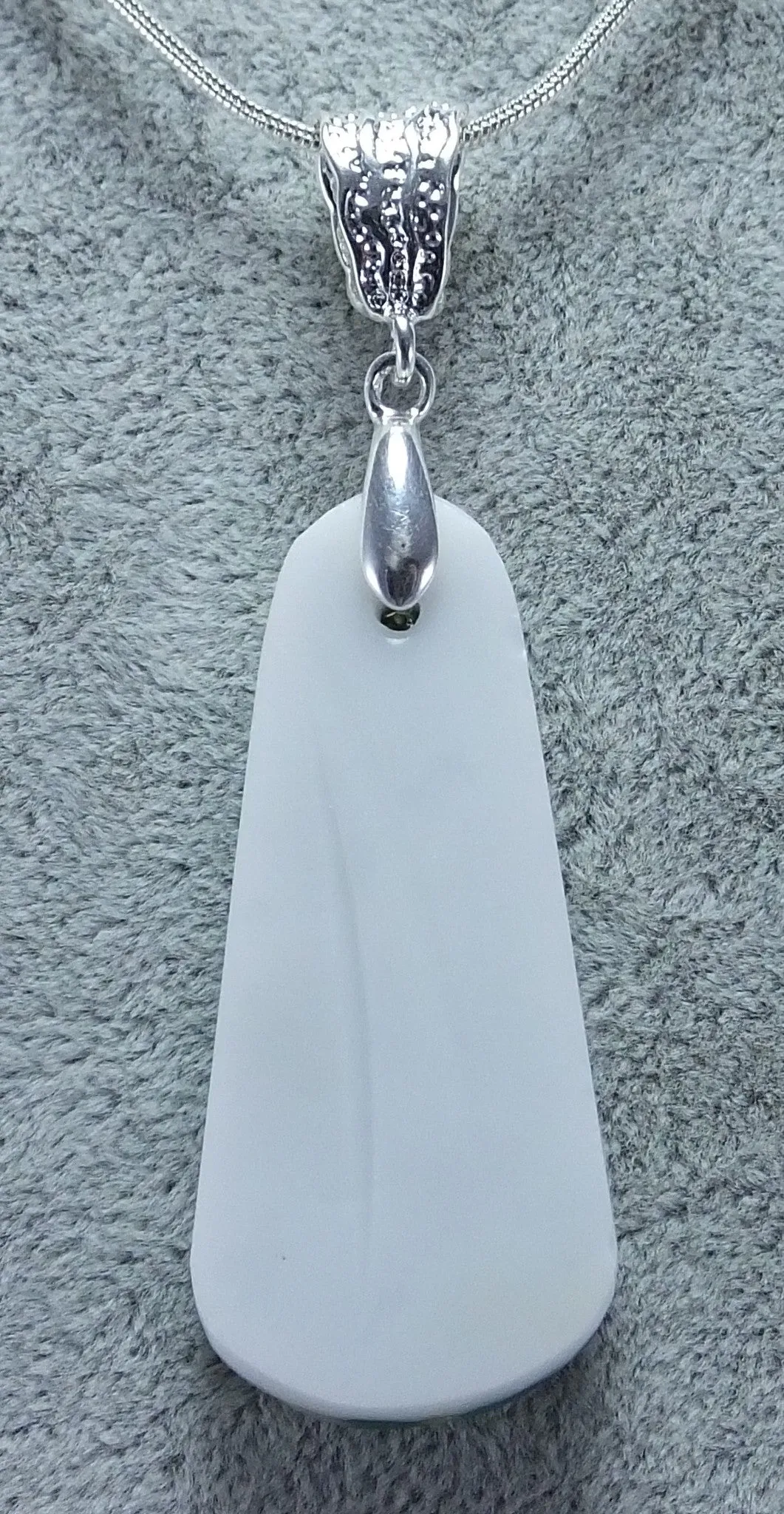 Hand Crafted Fused Glass Pendant, Snake Chain Included. Made in USA