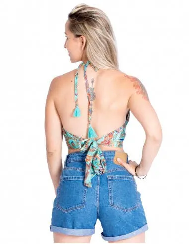 Handcrafted Silk blend Festival top/brami