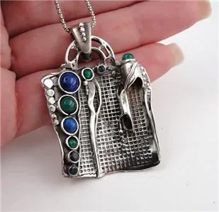 Handcrafted Sterling Silver Mix Stones Pendent