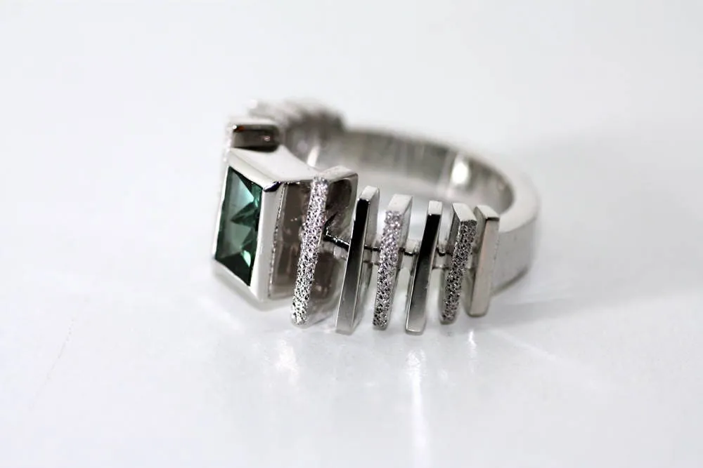 Handcrafted Tourmaline geometric ring