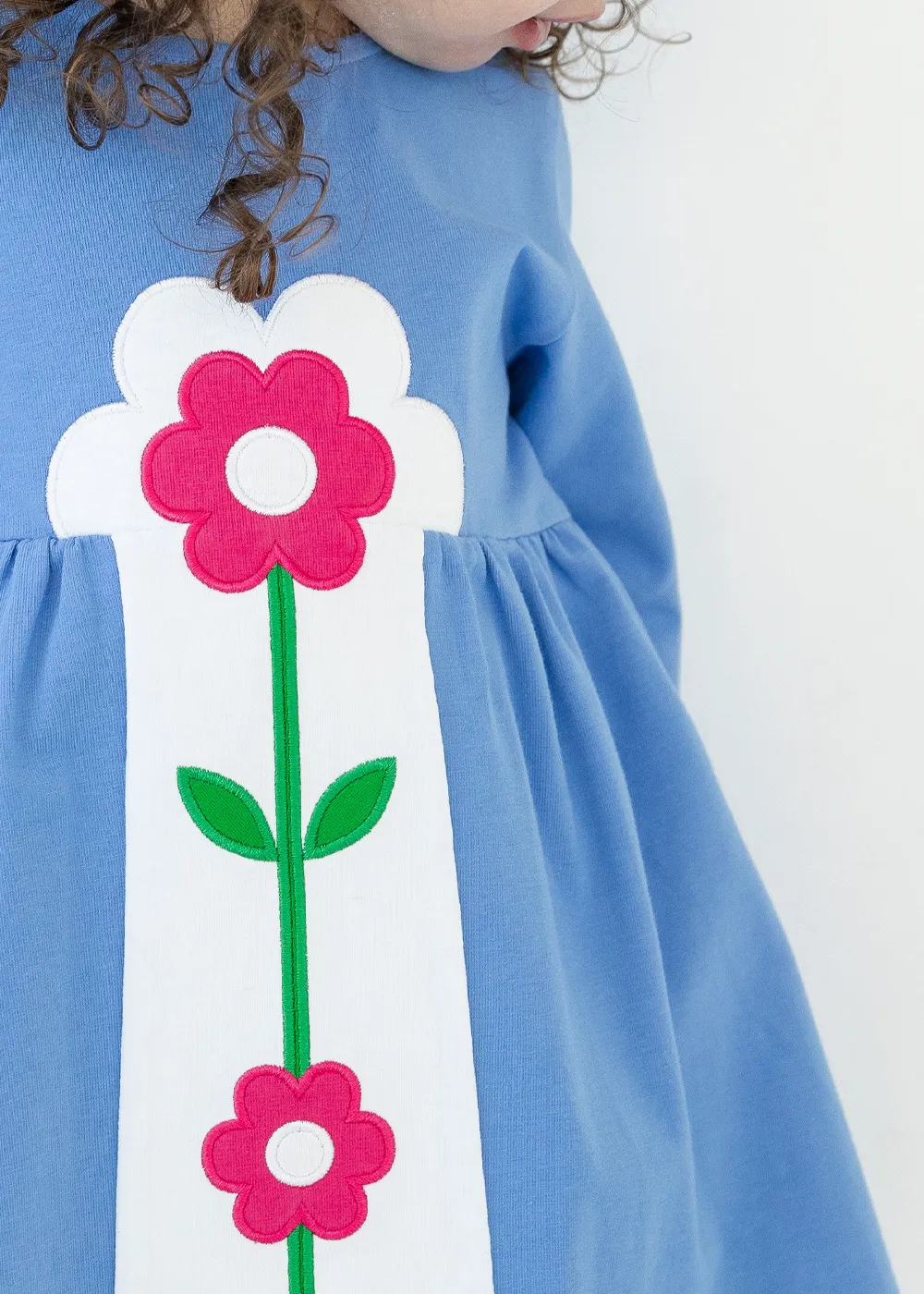 Knit Dress With Inset Flowers