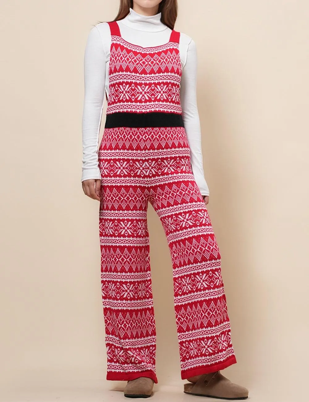 Ladies Christmas Jumpsuit Strape Shoulder Overall SKJ4923