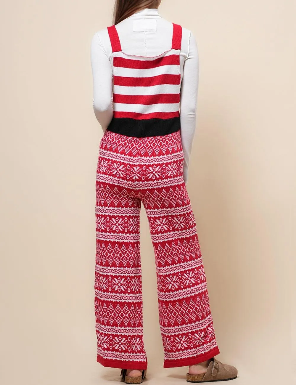 Ladies Christmas Jumpsuit Strape Shoulder Overall SKJ4923