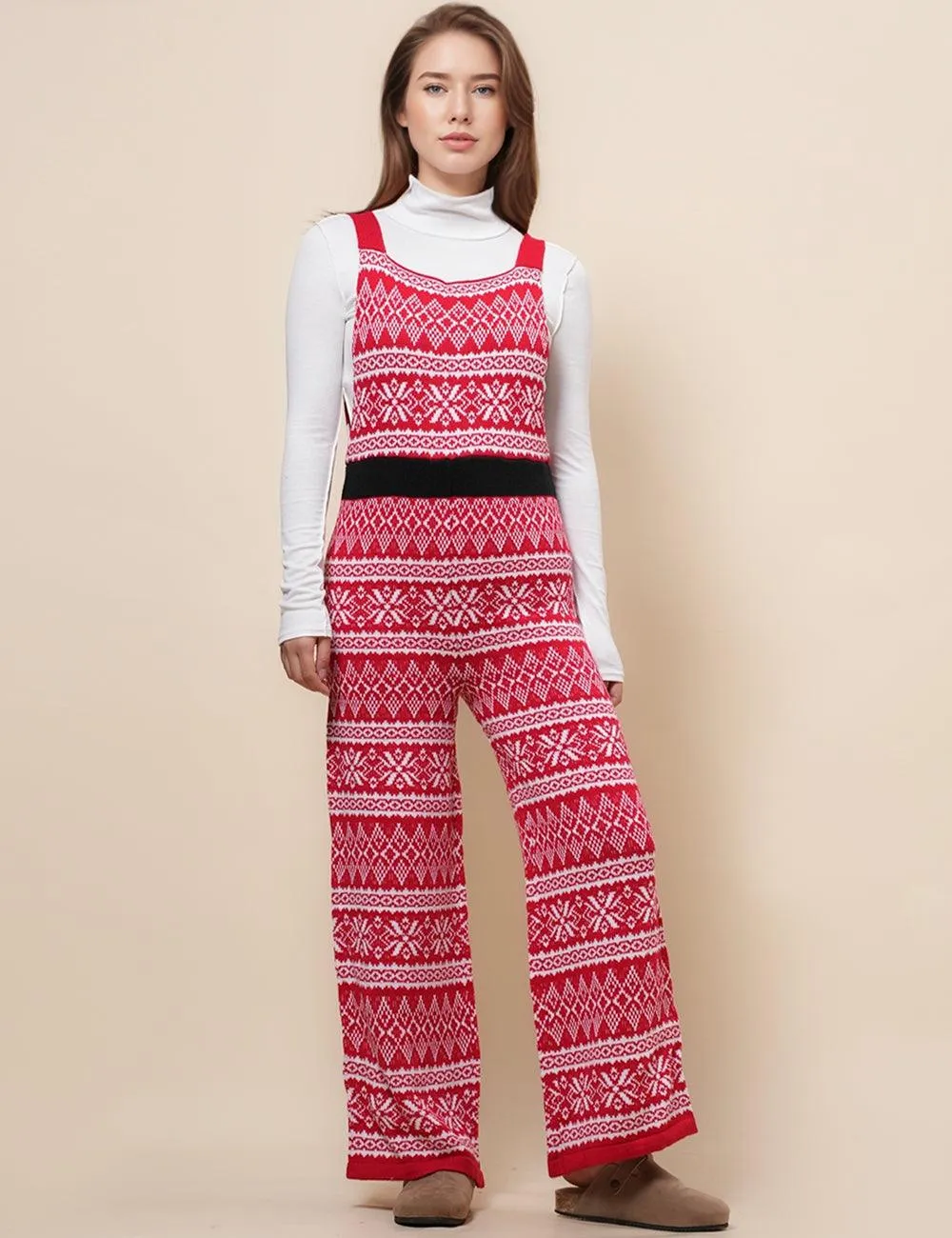Ladies Christmas Jumpsuit Strape Shoulder Overall SKJ4923