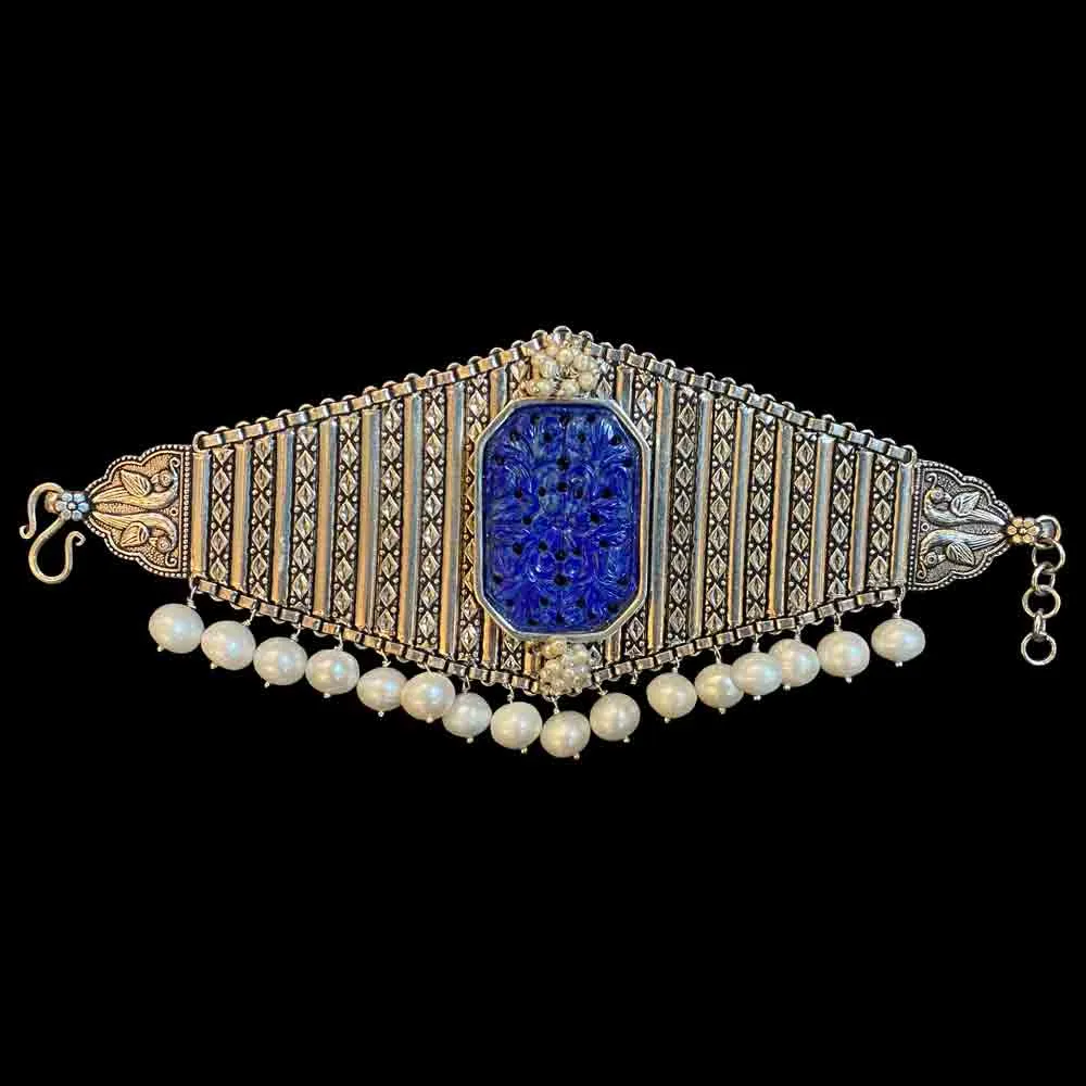 Lapis Stone Statement Bracelet