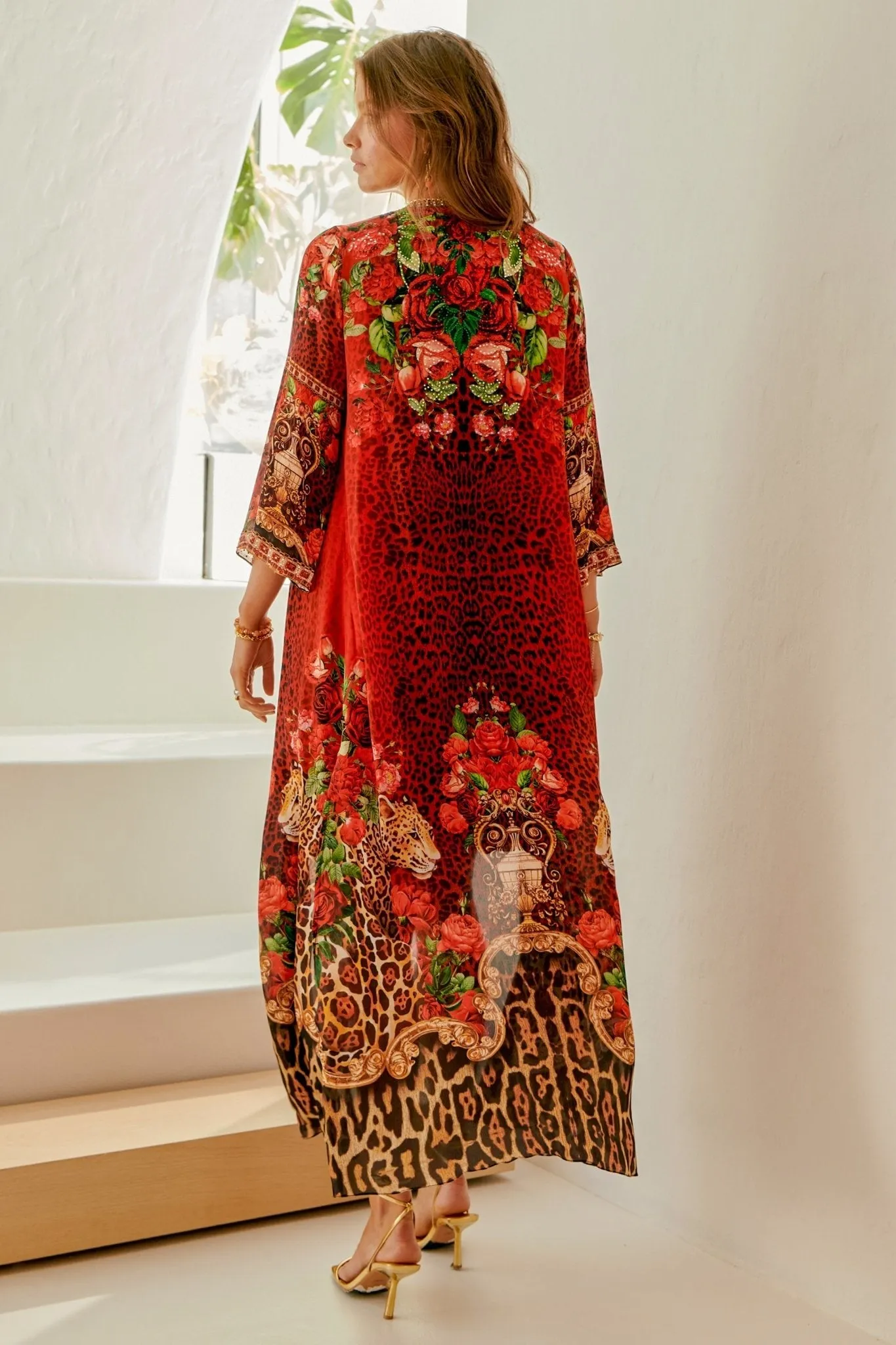LEOPARDESS LONG JACKET W SPLIT SLEEVES