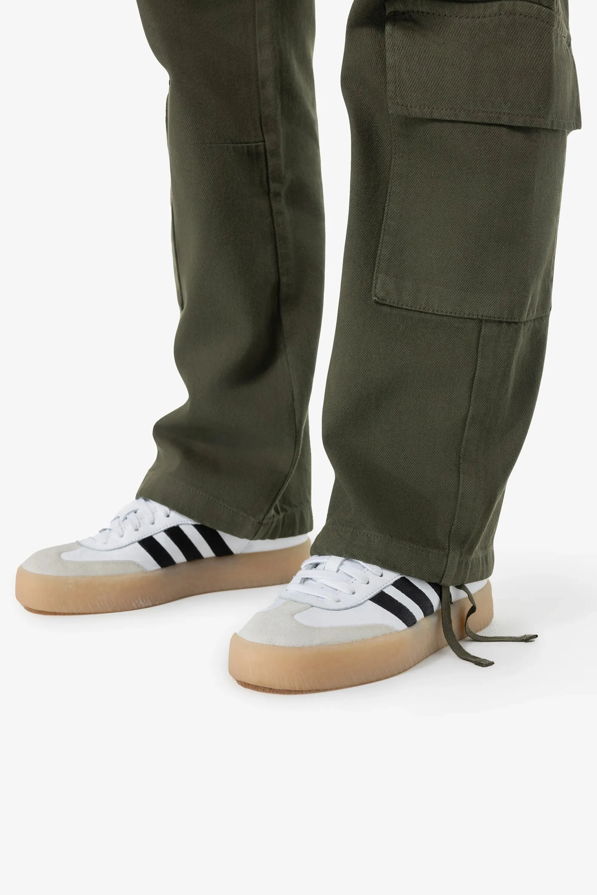 Lia Wide Cargo Pants Basic Olive