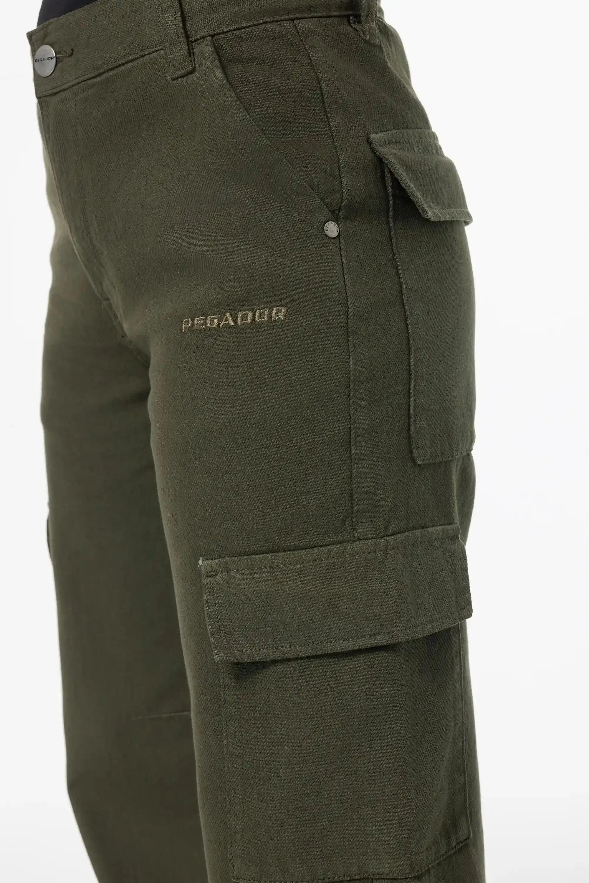 Lia Wide Cargo Pants Basic Olive