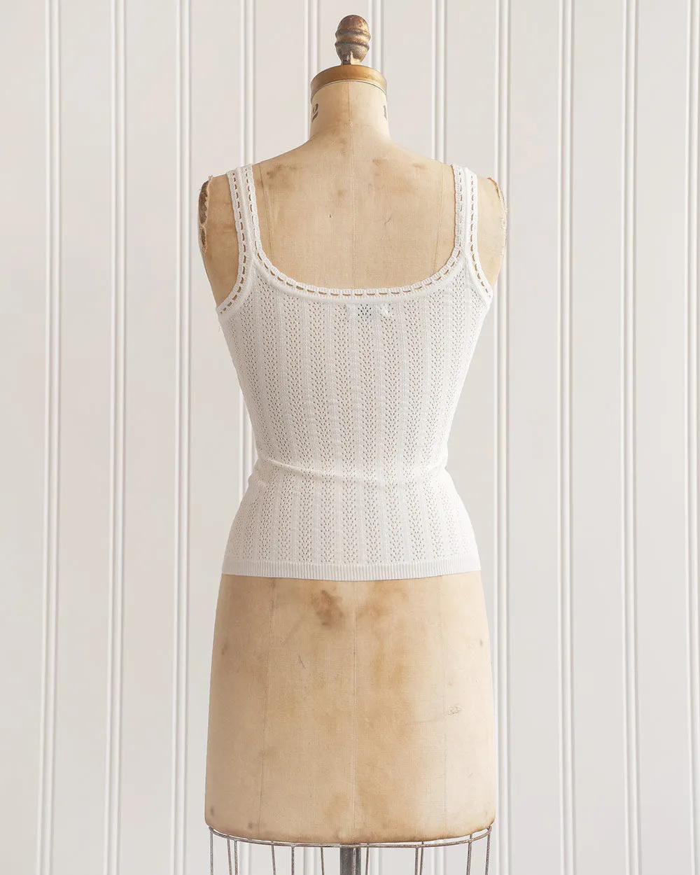 Lilith Pointelle Top - White