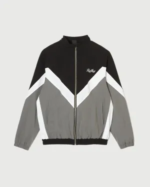 MULTI COLOR NYLON TRACK JACKET BLACK