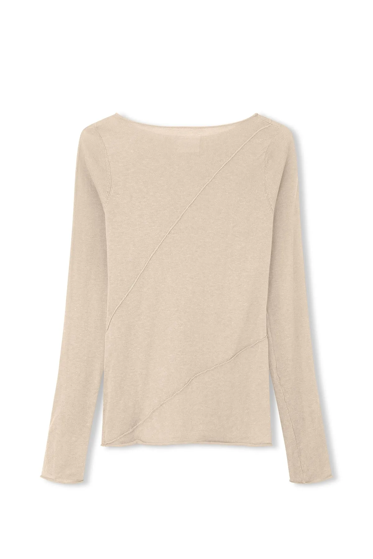 Panelled Knit Top - Stone
