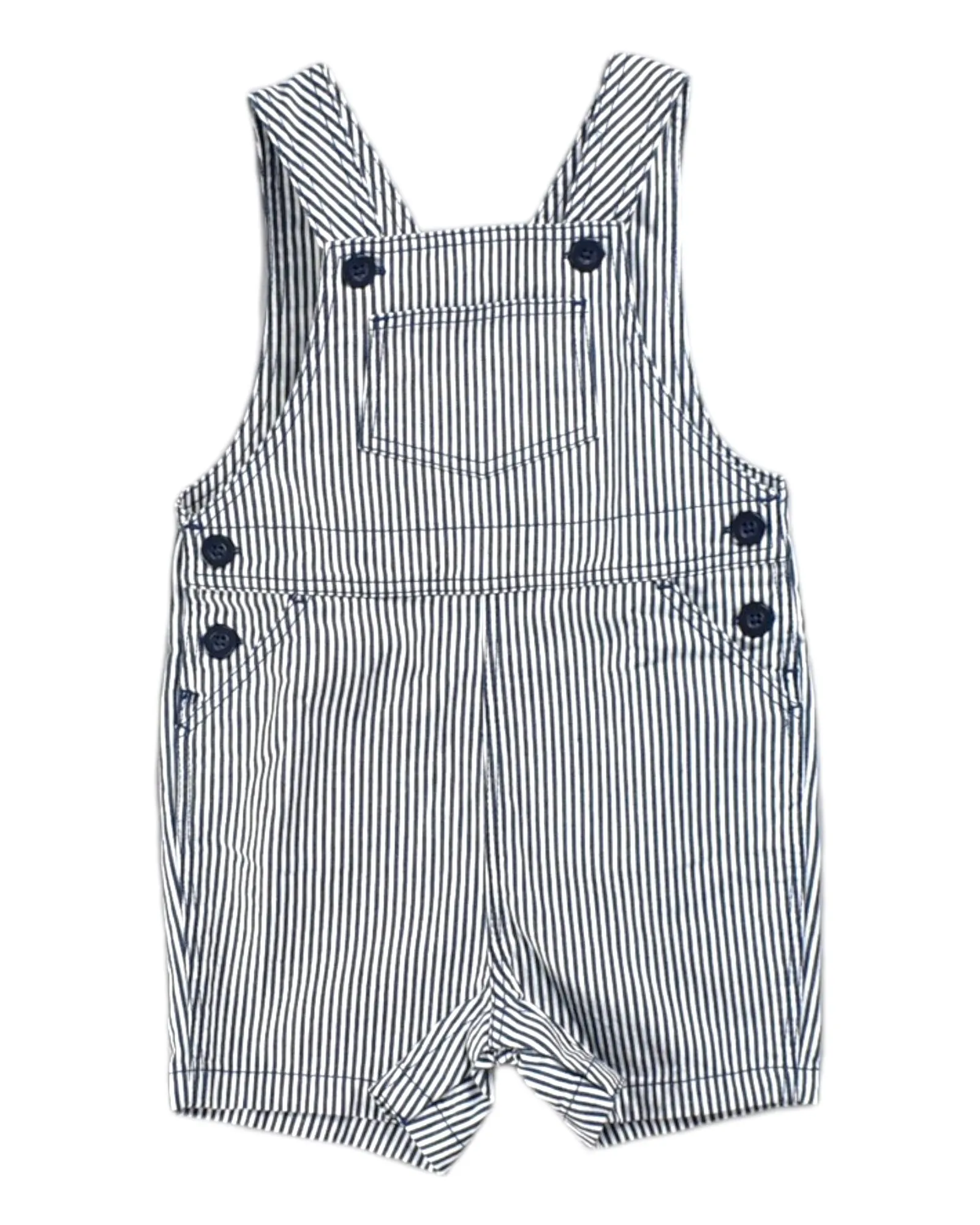 Petit Bateau Striped Overall Shorts 18M