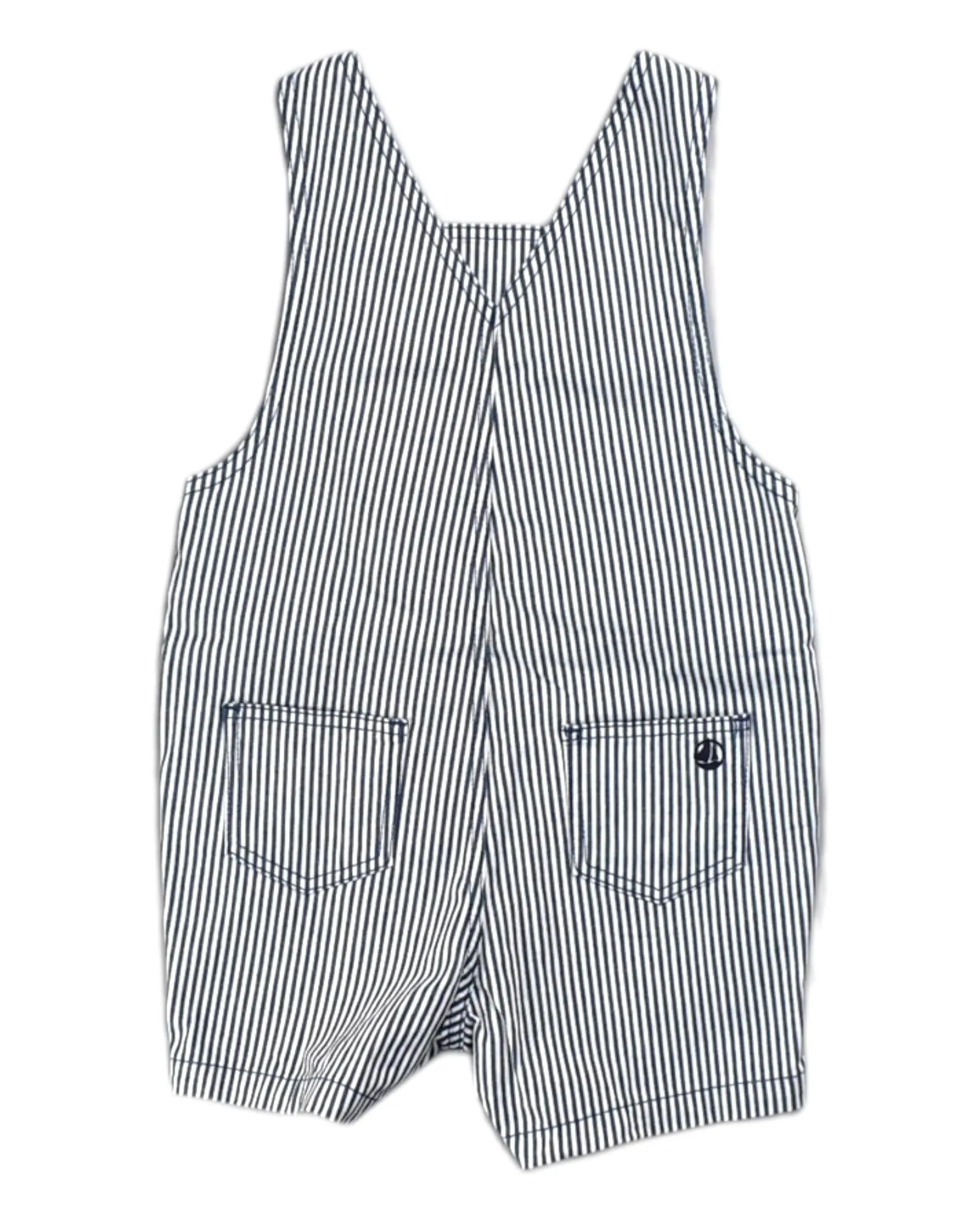 Petit Bateau Striped Overall Shorts 18M
