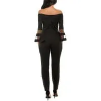 PREMIER AMOUR - Long Bell Sleeve Off the Shoulder Jumpsuit