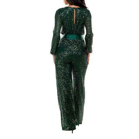 PREMIER AMOUR - Long Sleeve Sequin Jumpsuit For Events