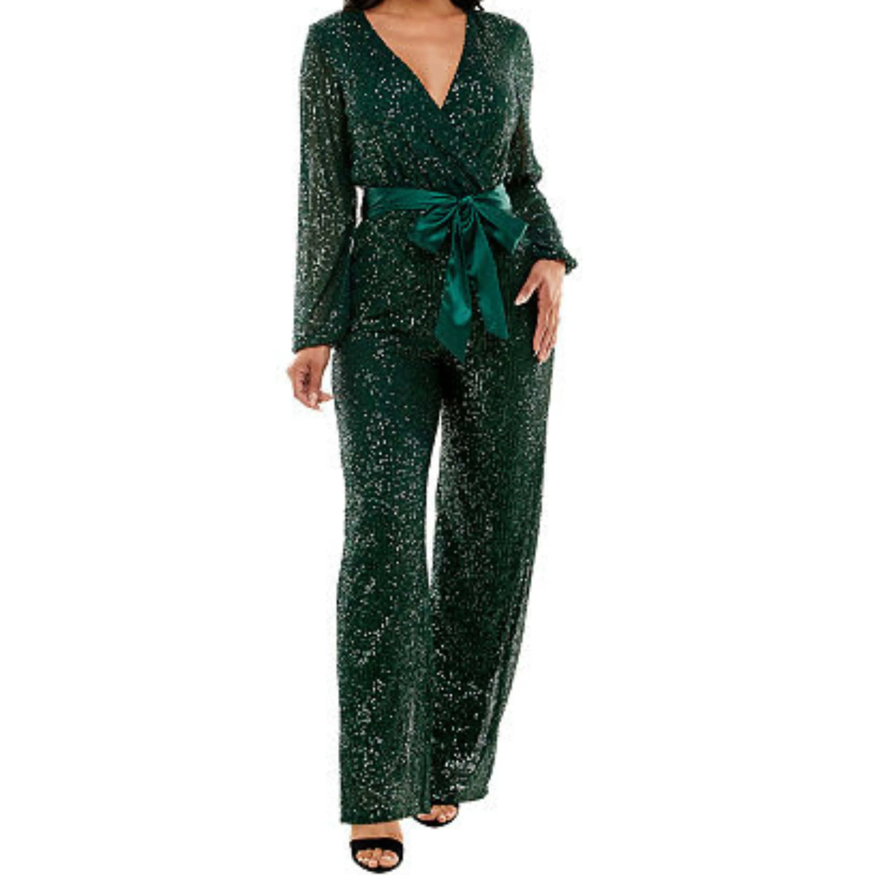 PREMIER AMOUR - Long Sleeve Sequin Jumpsuit For Events