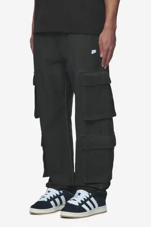 Preto Wide Cargo Pants Dyed Black