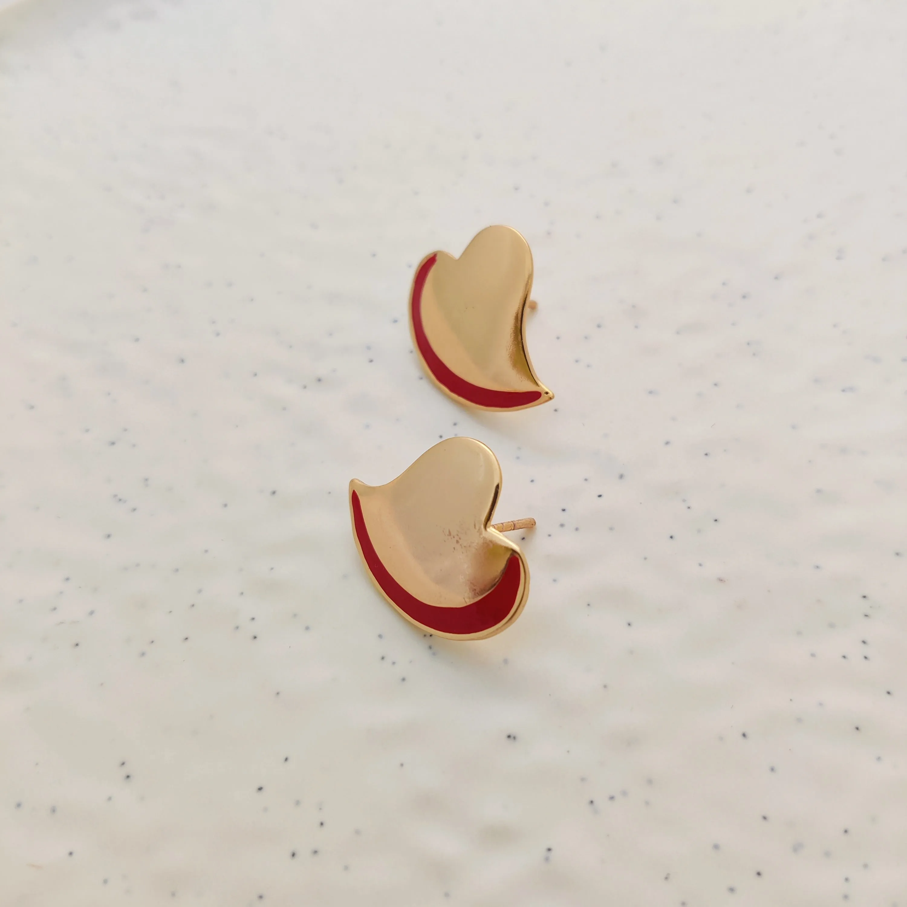 "Red-Glam" Heart Earrings