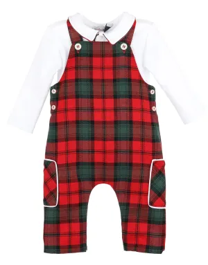 Red and Green Tartan Tidings Overall Set