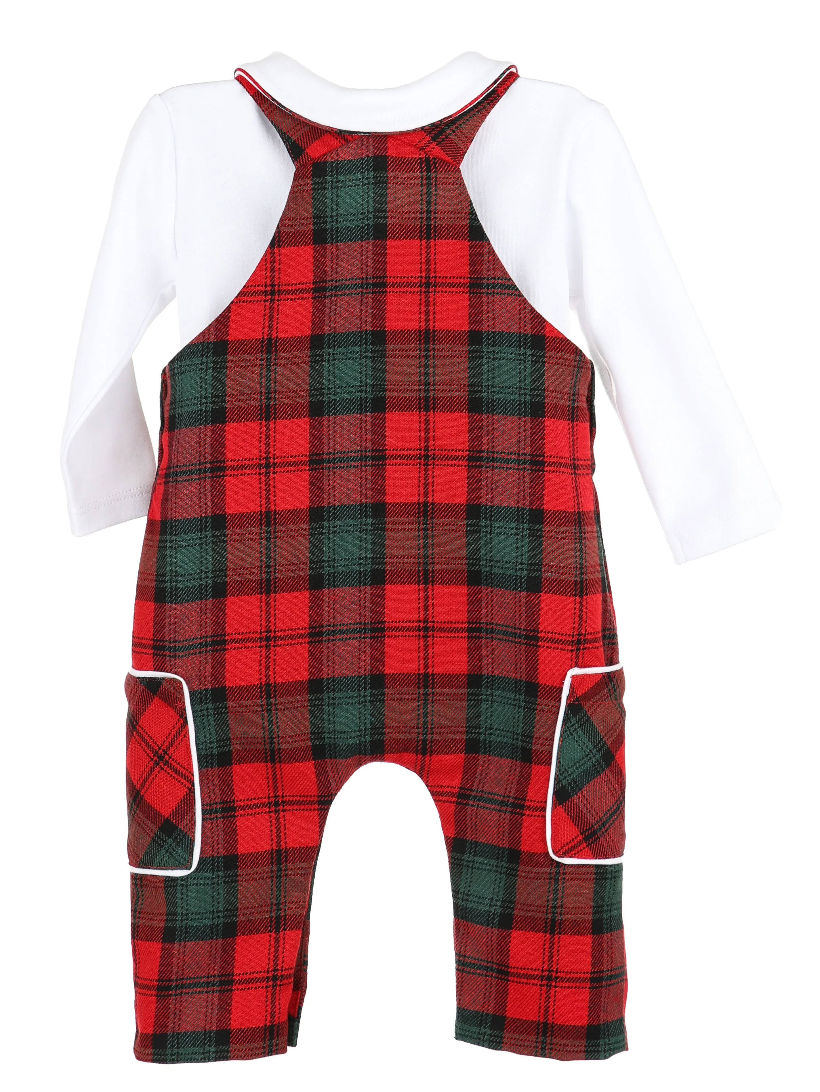 Red and Green Tartan Tidings Overall Set