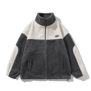 Retro Plaid Lambswool Turtleneck Jacket – Warm Unisex Fashion in Black and Gray