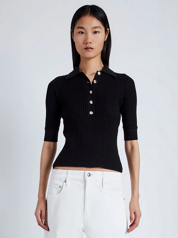 Sera Knit Polo in Black