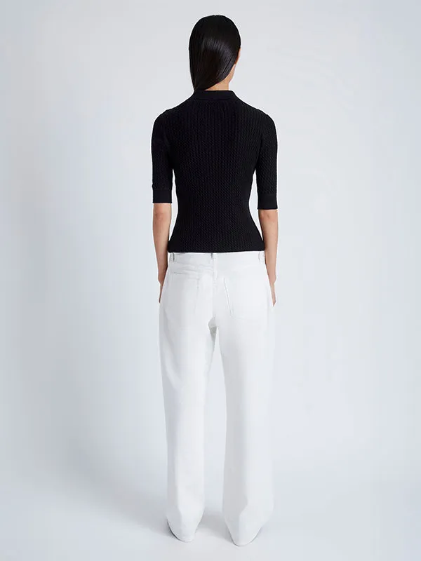Sera Knit Polo in Black