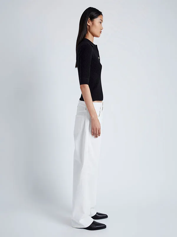 Sera Knit Polo in Black