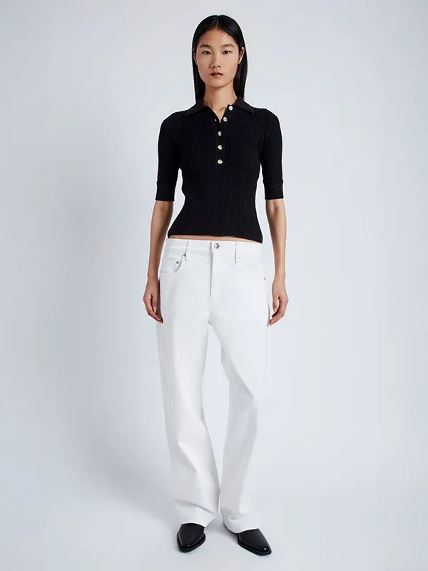 Sera Knit Polo in Black