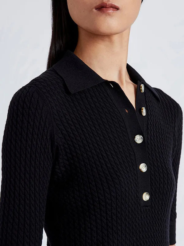 Sera Knit Polo in Black