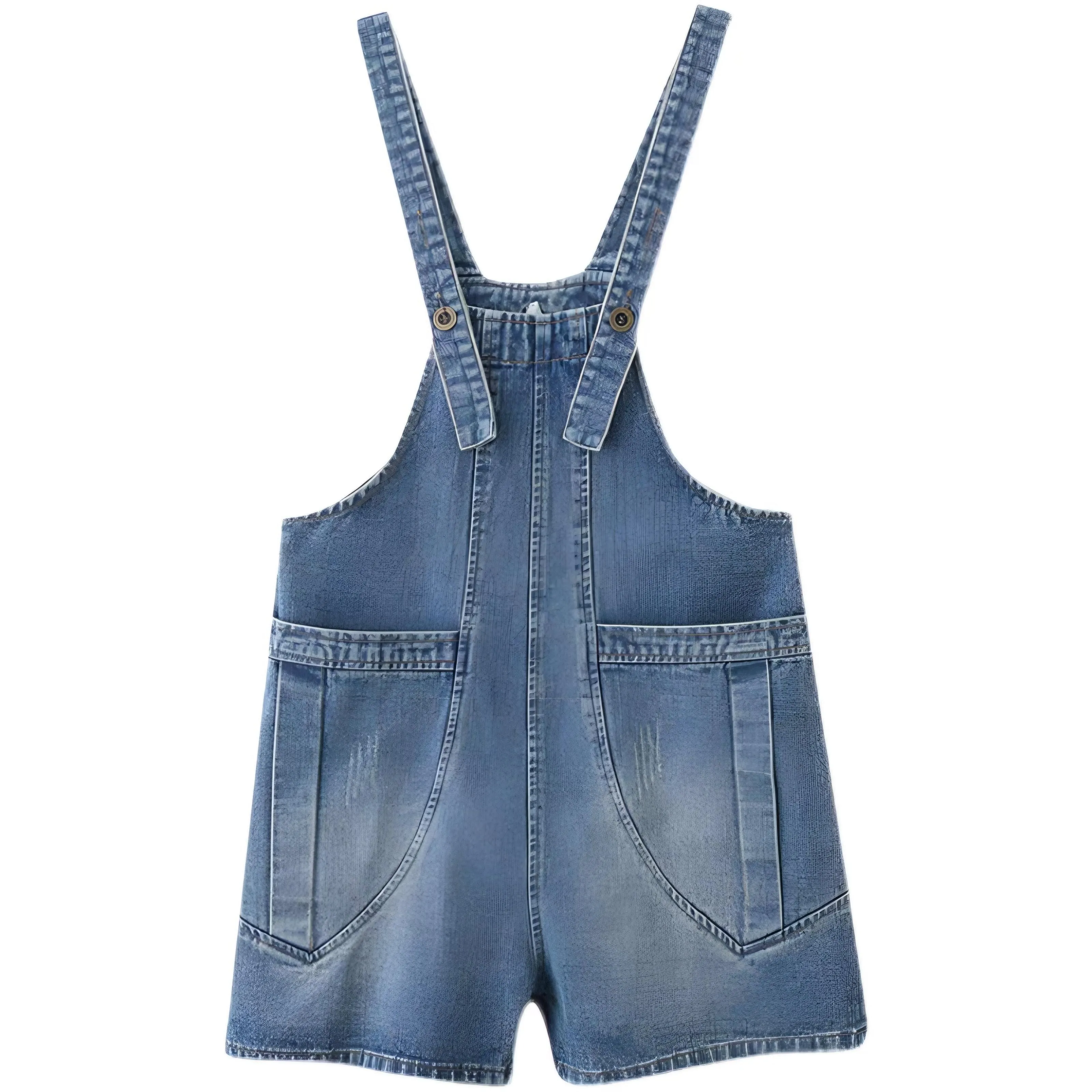 Short Denim Overall Jumpsuit