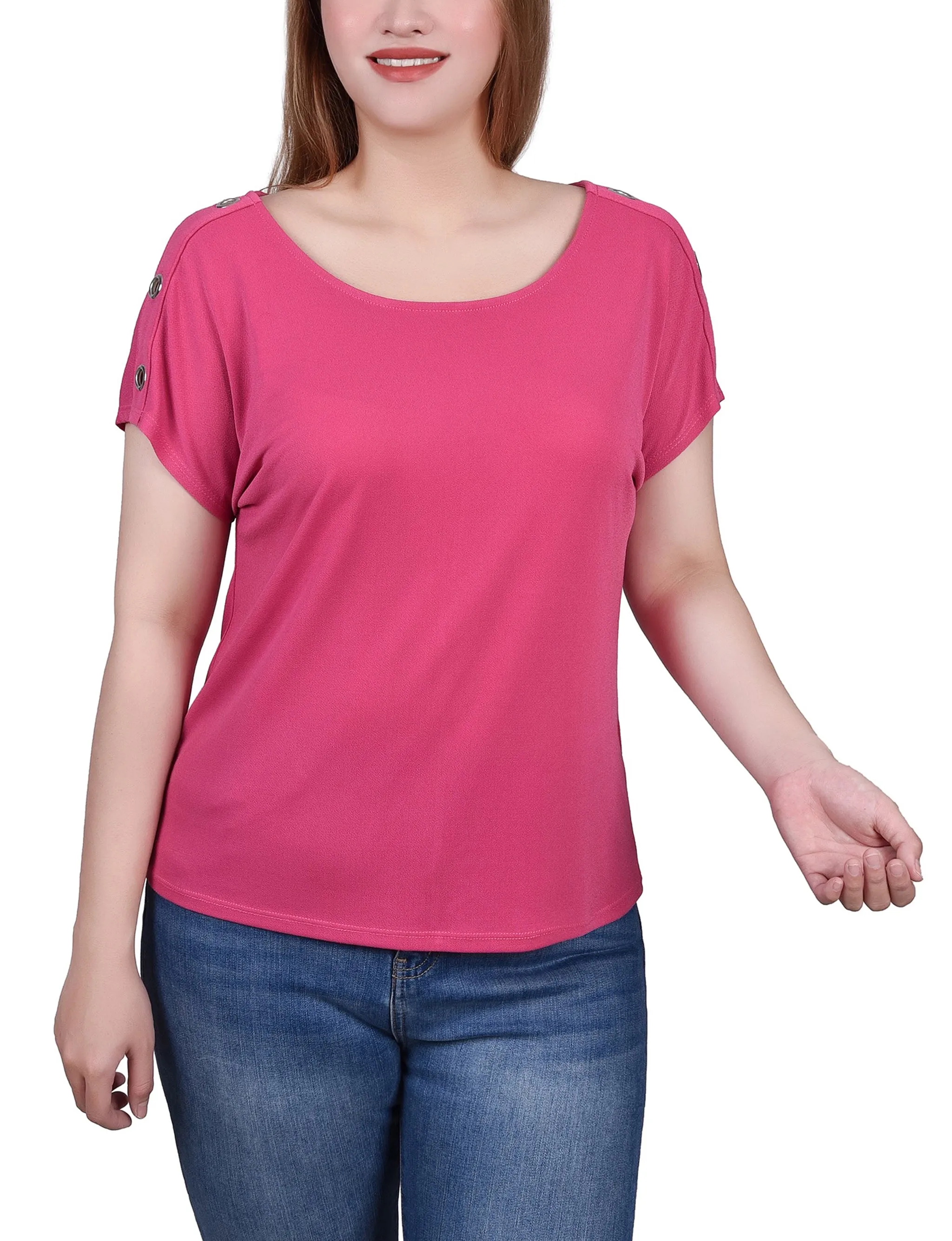 Short Sleeve Extended Sleeve Tunic Top