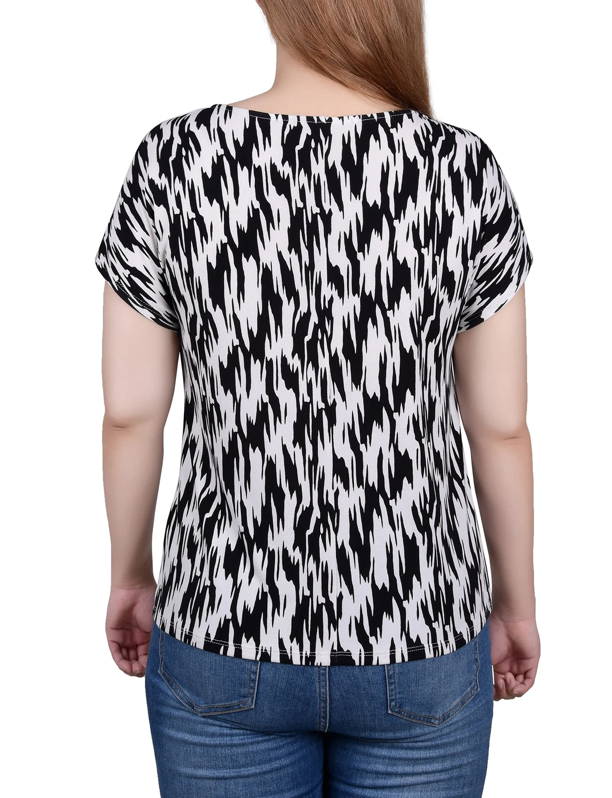 Short Sleeve Extended Sleeve Tunic Top