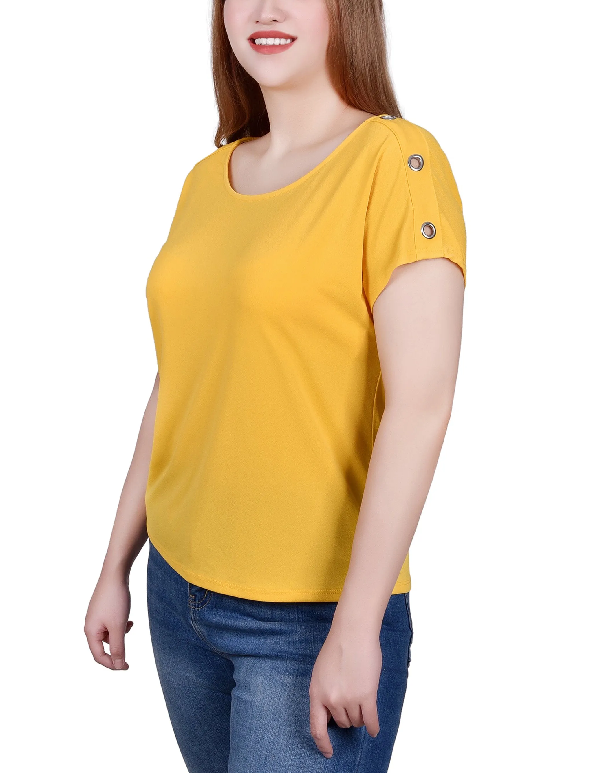 Short Sleeve Extended Sleeve Tunic Top