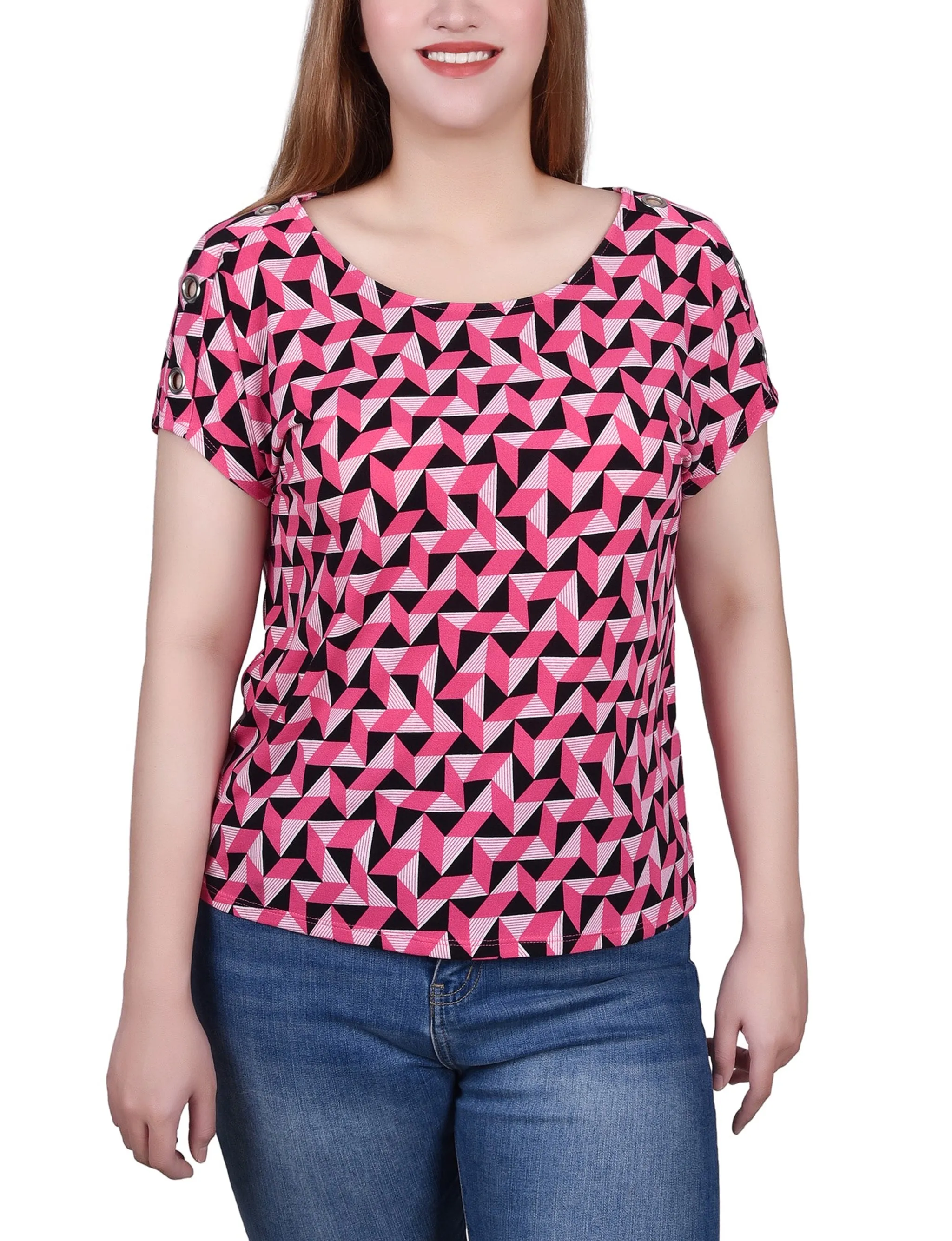 Short Sleeve Extended Sleeve Tunic Top