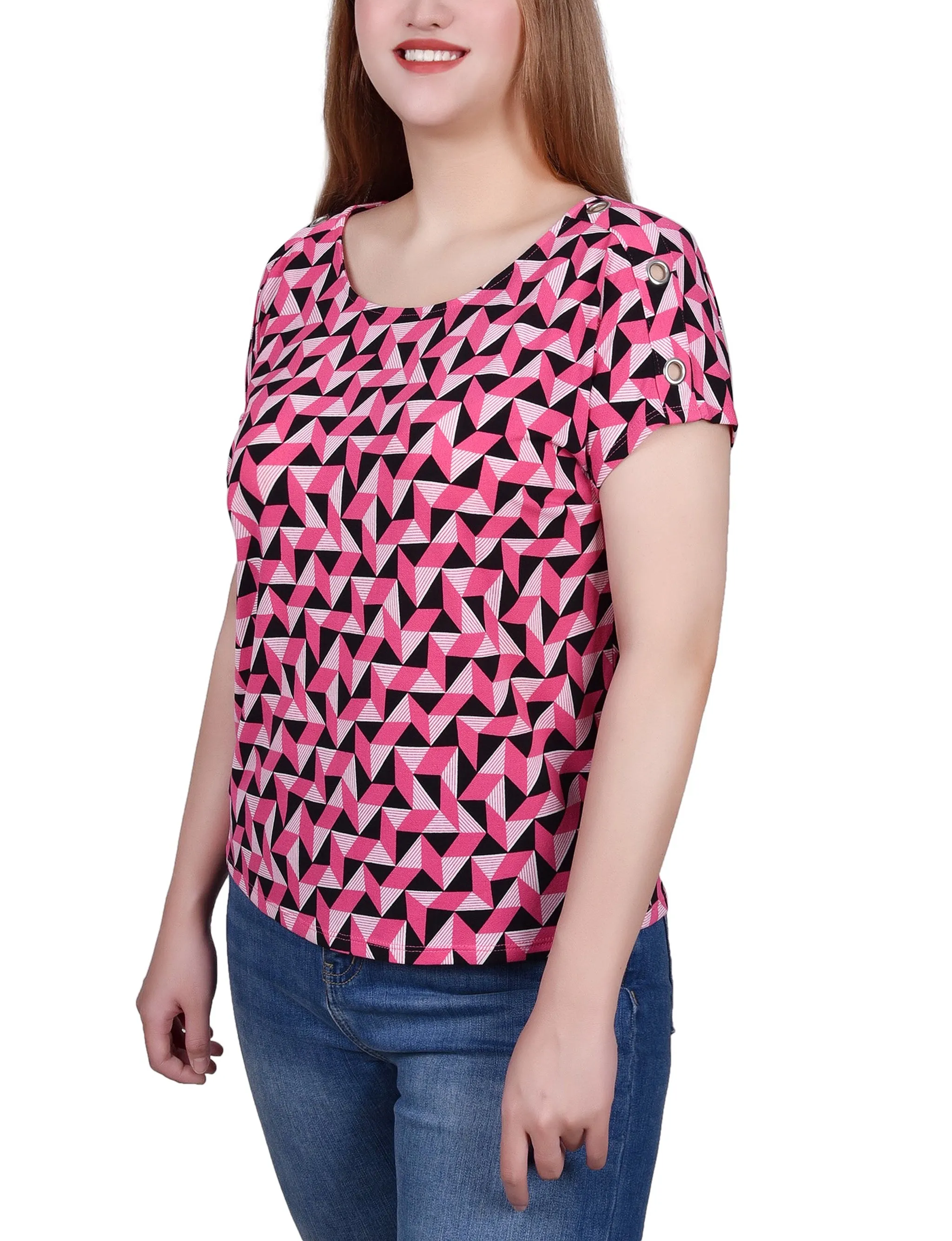Short Sleeve Extended Sleeve Tunic Top