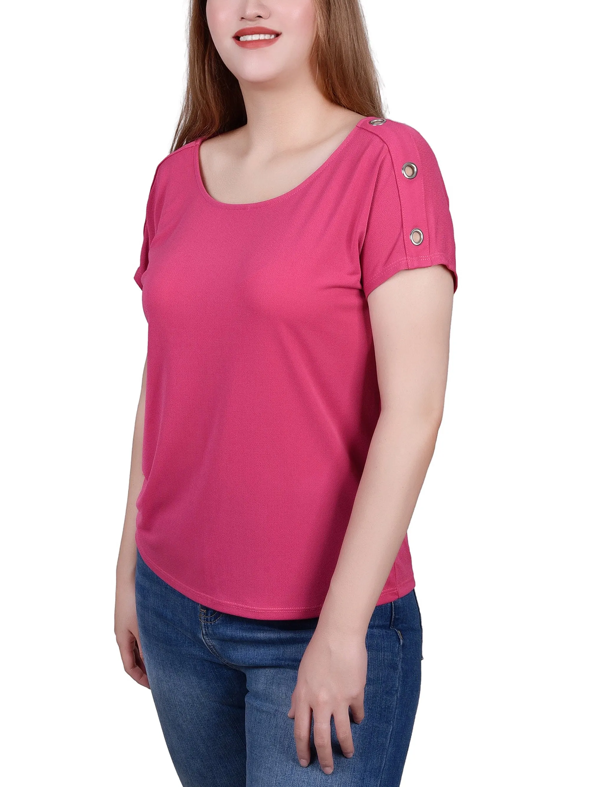 Short Sleeve Extended Sleeve Tunic Top