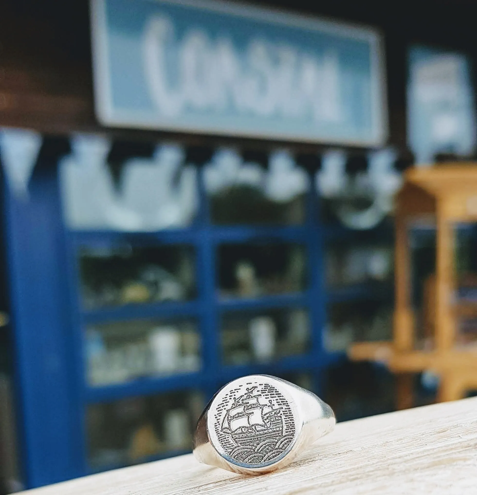 Silver Personalised 'Signet' Ring
