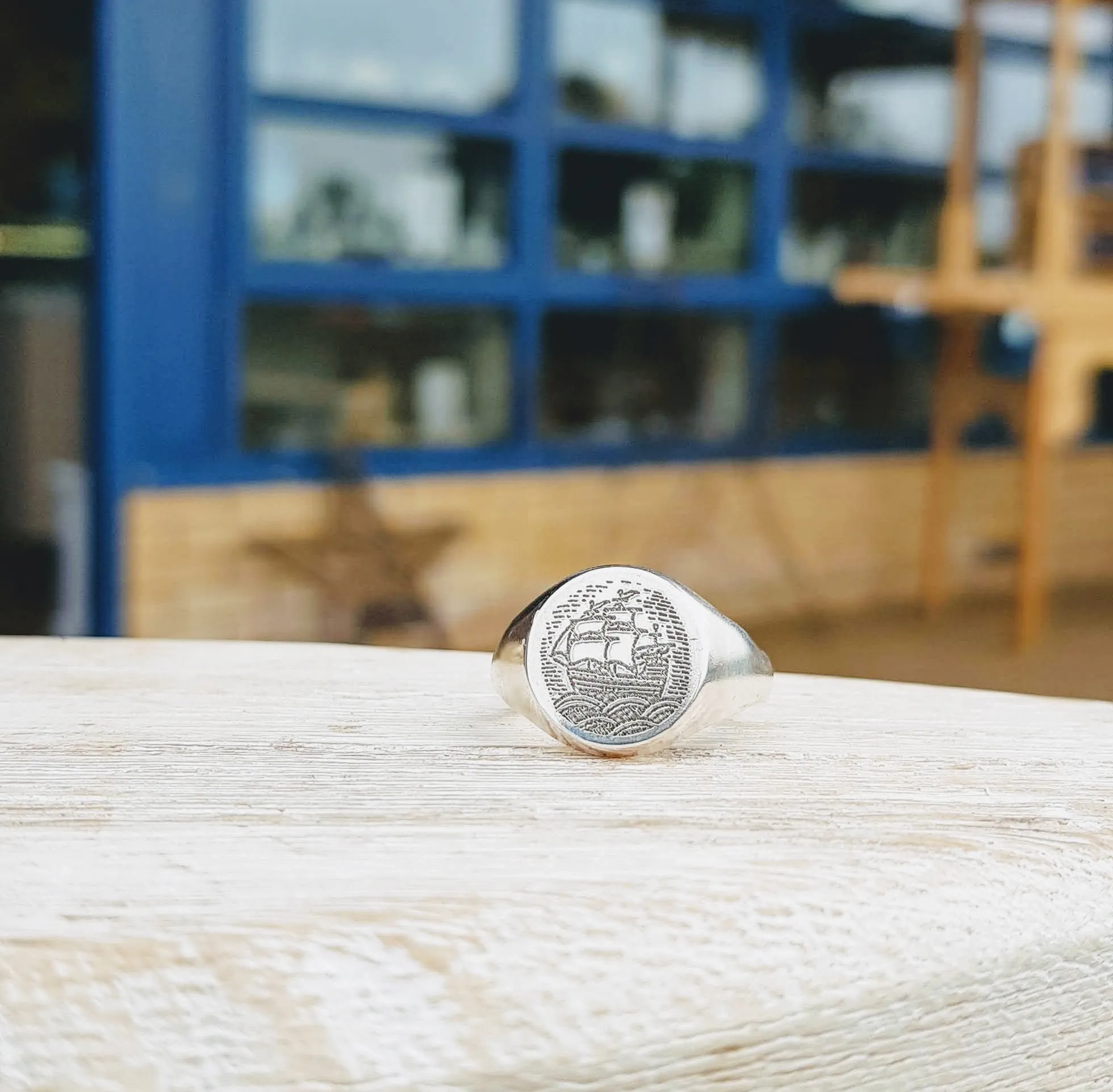 Silver Personalised 'Signet' Ring