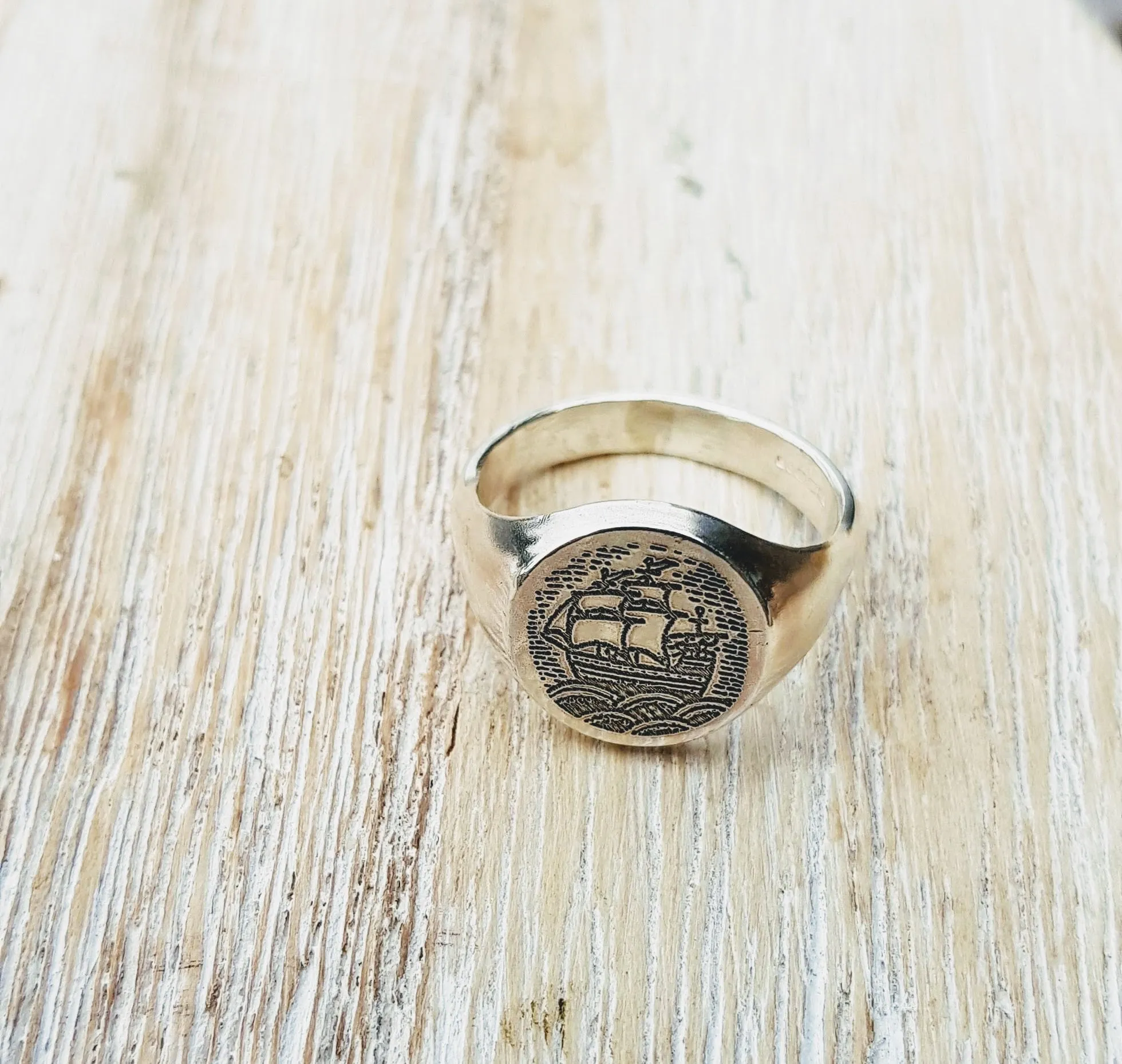 Silver Personalised 'Signet' Ring