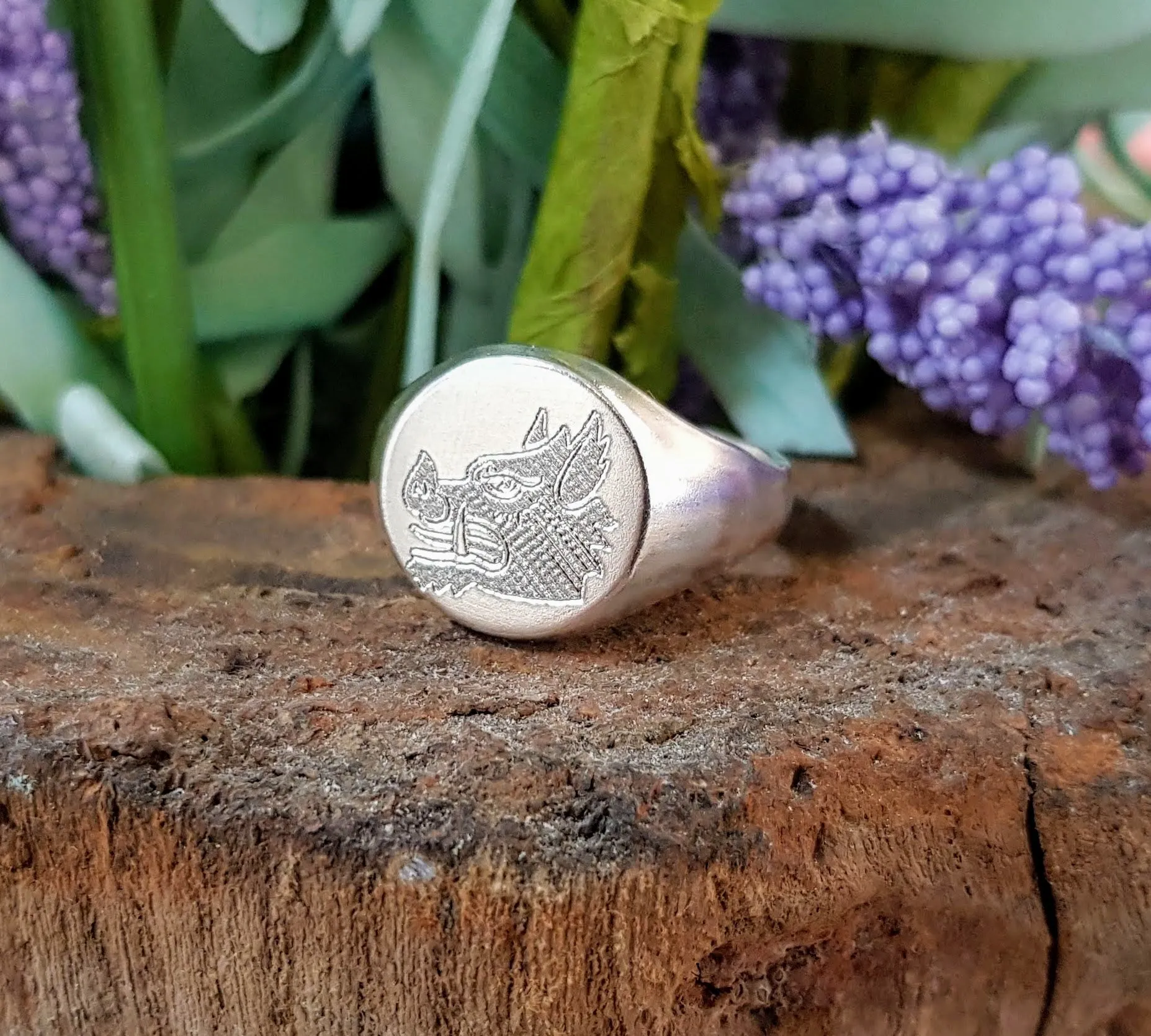 Silver Personalised 'Signet' Ring