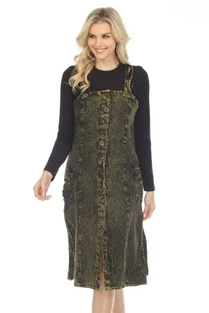 Stonewashed Cargo Organic Cotton Overall Dress
