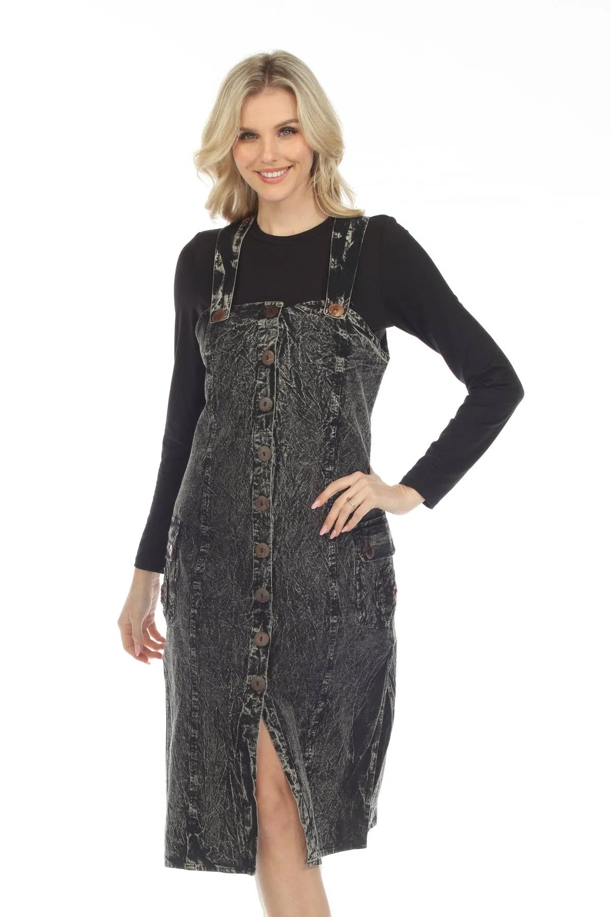 Stonewashed Cargo Organic Cotton Overall Dress