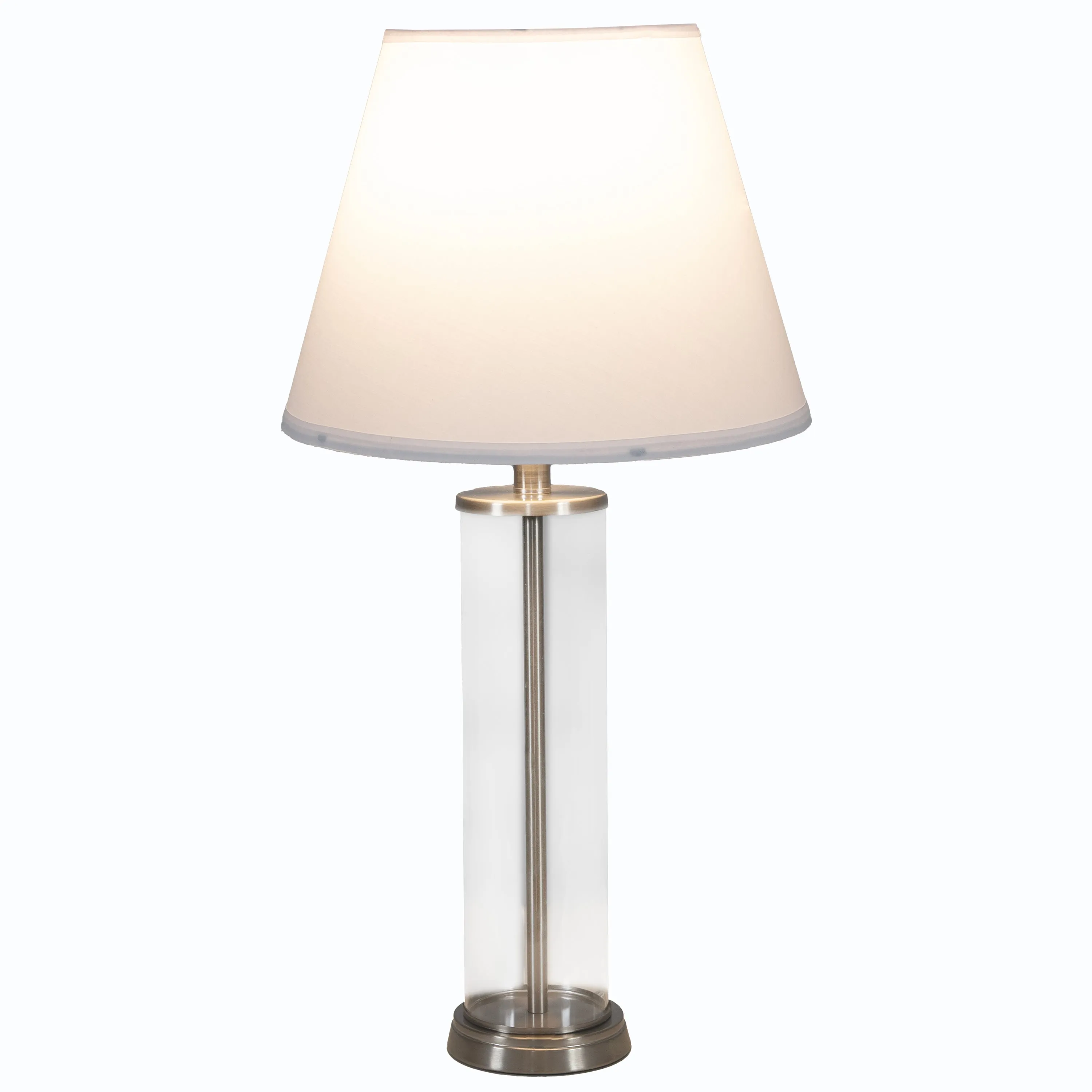 Sunnydaze Glass Cylinder Table Lamp Set of 2 with Shade - 27.5" H - Plug-In Electric