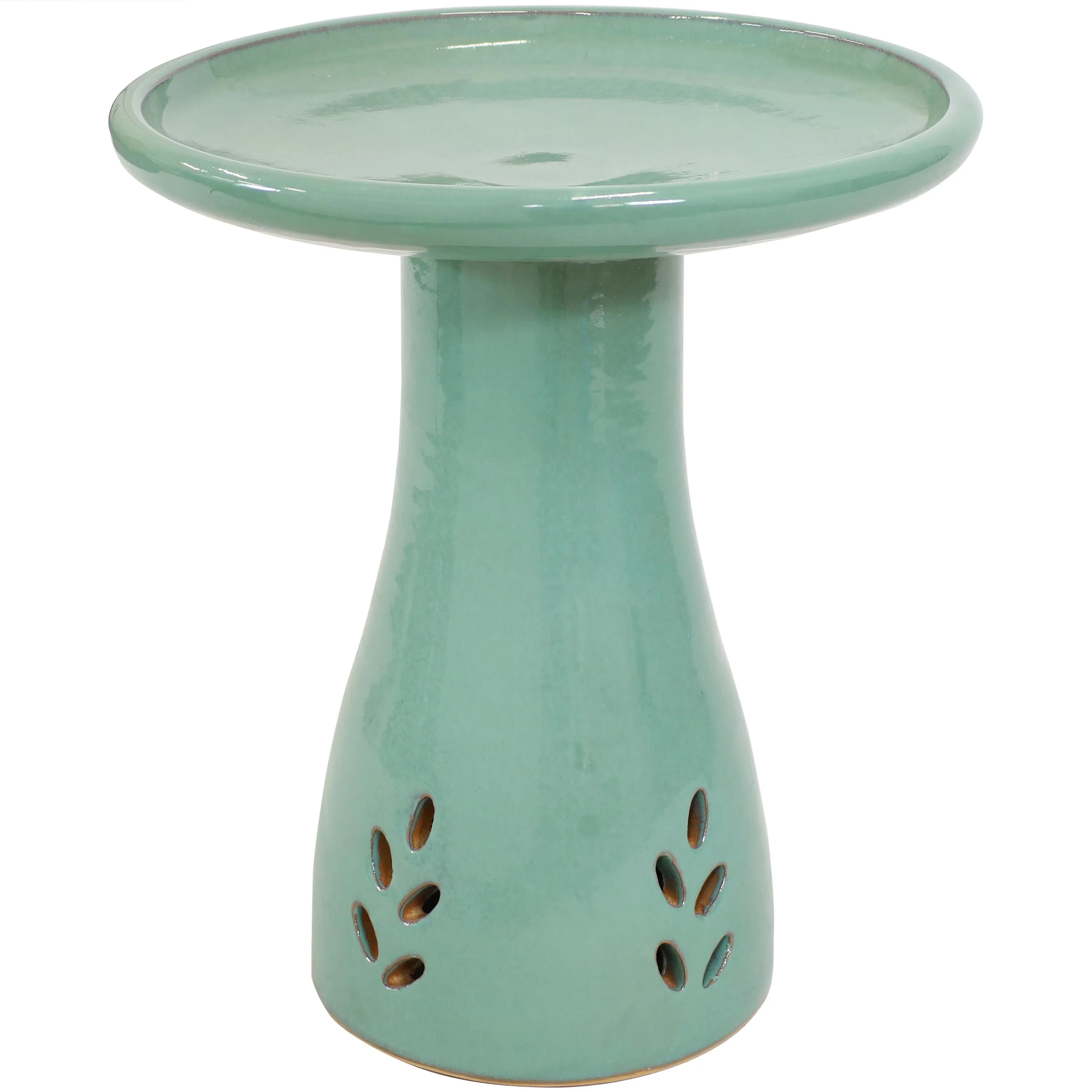 Sunnydaze Glazed Ceramic Classic Outdoor Bird Bath