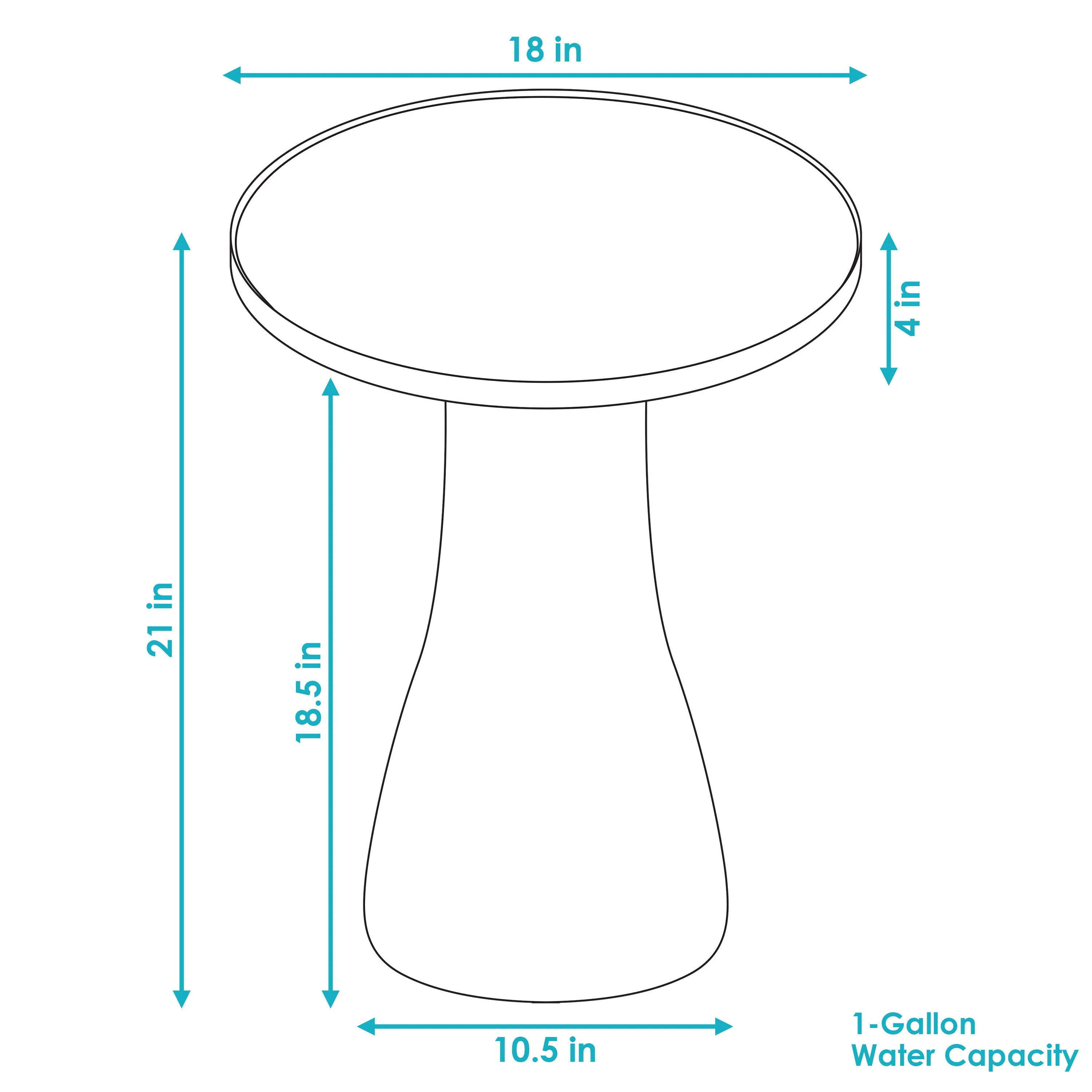 Sunnydaze Glazed Ceramic Classic Outdoor Bird Bath