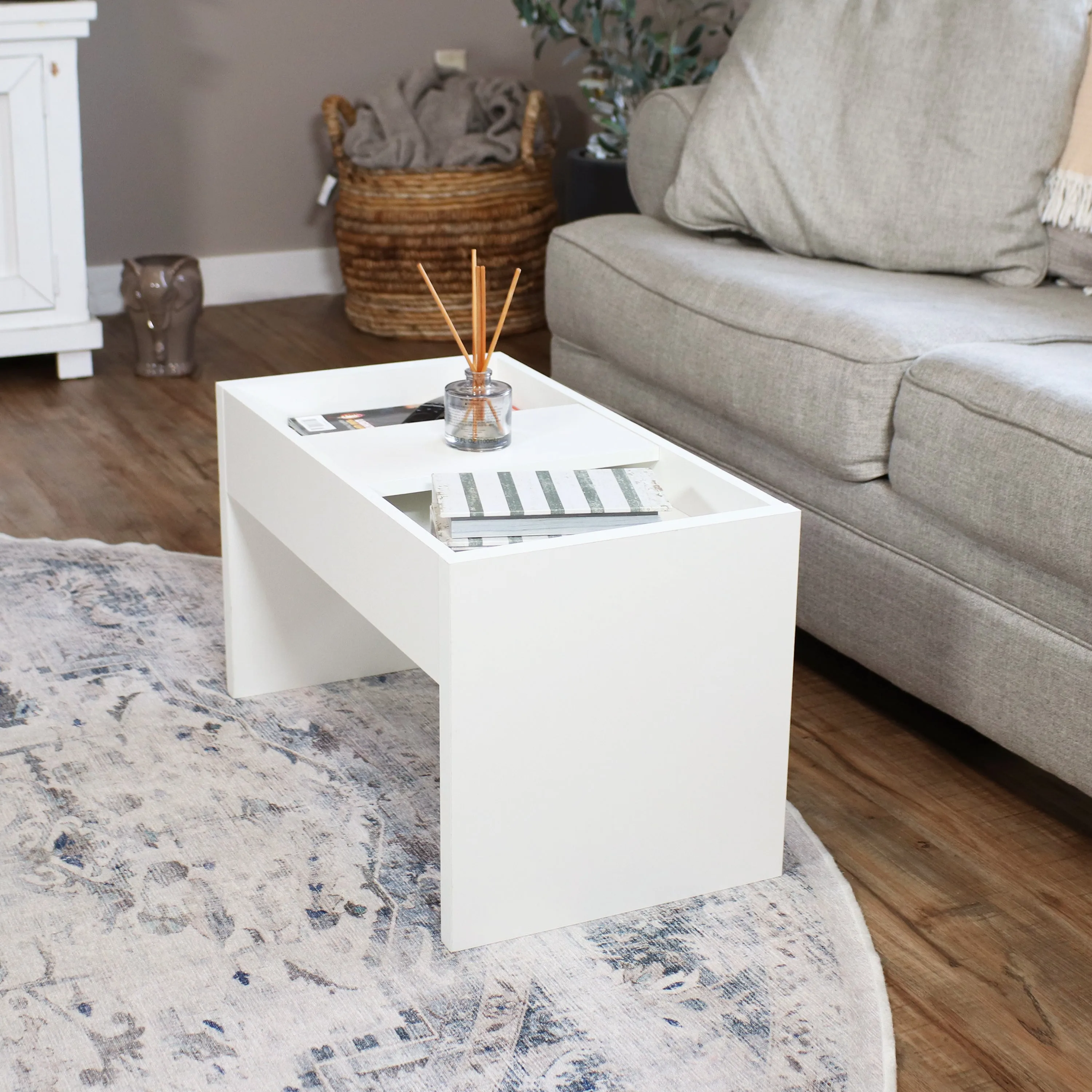Sunnydaze Multi-Use C-Shaped Side Table